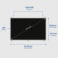 Modul LCD TFT AHVA IPS FHD 15,6 Inci AUO G156HAN05.0 1920x1080 EDP 500cd/m2 Kecerahan Tinggi Tampilan Industri Temperatur Lebar