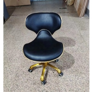 Salon Gold Base Styling Metal <b>Stools</b> Beauty Chairs Adjustable Pedicure Manicure <b>Stools</b> Swivel Barber Chairs <b>with</b> <b>Wheel</b> - Product Image 2