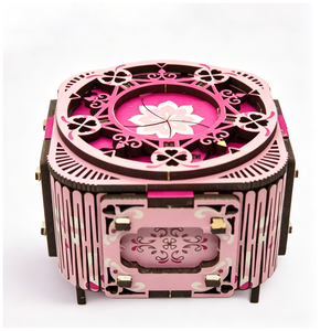 Nuova Scatola Musicale 3D in Stile Cinese Rossa con Luce, Fatta a Mano in Legno, Giocattolo Fai-da-Te, Portagioie, Regalo Creativo per 0-24 Mesi - Product Image 3