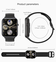 Montre connectée Q19 Max pour hommes et femmes, tendance, suivi sportif et de forme physique, appels Bluetooth, surveillance de la santé, fréquence cardiaque, écran TFT 2,1 pouces