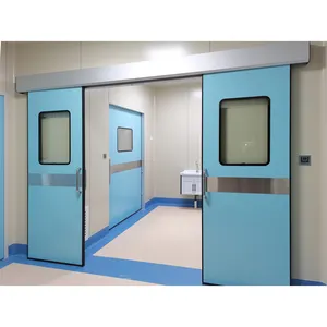 Hermetic Interior Electric Control Door With Switch Sensor Automatic Sliding Steel Medical Door For Hospital Operating Room