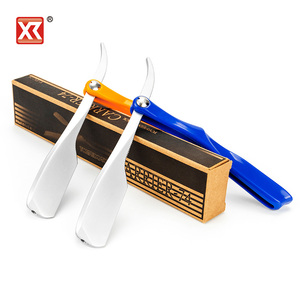 Venta caliente peluquería Uso de afeitar de acero inoxidable de doble filo negro maquinilla de afeitar recta - Product Image 4