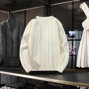 Suéter de Punto Acrílico Transpirable de Corte Ajustado para Hombre y Mujer, Otoño Invierno, Grueso y Cómodo con Logotipo Frontal - Product Image 3