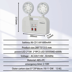 Tuoming High Brightness Fire Led Emergency Exit Lamp Battery Rechargeable Two Spot Emergency <b>Lights</b> - Product Image 3