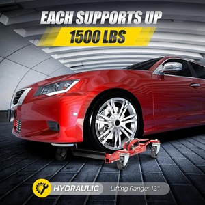 Chariot de déplacement pour roues de voiture, patins pour roues de véhicule, cric de positionnement pour roues, rouleaux robustes, chariot de déplacement pour roues, patins pour voiture, dispositif de levage de pneus - Product Image 2