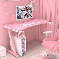 Mesa de juegos para ordenador, iluminación RGB, color rosa, venta al por mayor de fábrica