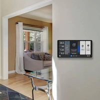 Panneau de commande intelligent pour maison connectée Shelly Wall Display X2i noir Wi-Fi, écran tactile 695 pouces, relais 5A, capteur de luminosité LUX, contrôle sans fil par application