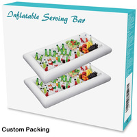 Bar de service gonflable en PVC personnalisé - Bac à glace pliable portable, bac à boissons, refroidisseur avec bouchon de vidange pour fête, pique-nique
