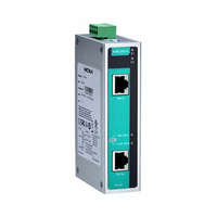 Injecteur/Prenseur PoE Moxa INJ-24A, Alimentation Ethernet 24V 100W, 2 Ports, Montage sur Rail DIN, Réseaux Industriels, Taïwan