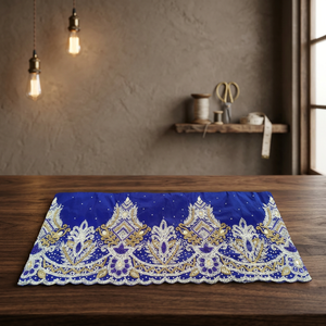 Envolturas de Tela de Seda Africana Azul Unisex con Diseño George de Cuentas Pesadas, Atractivas para Adultos, Servicio OEM, Populares Rajgadhia - Product Image 3