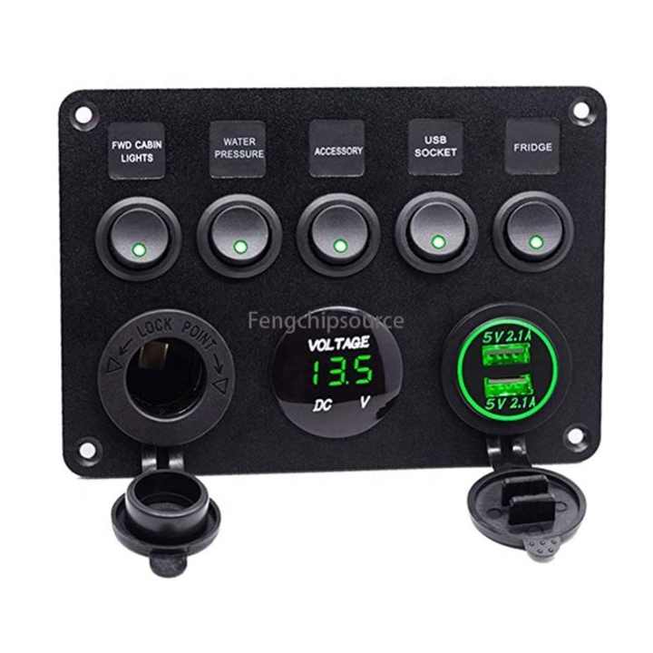 Car yacht ship control 5 position switch panel modified Switch USB ...
