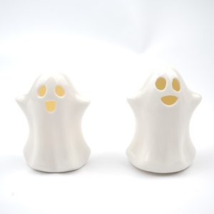 Wholesale High Quality White Ceramic Porcelain Classic Cute Die-Cut LED Ghost Figurine for Halloween & <b>Easter</b> Holiday Gifts - Product Image 4