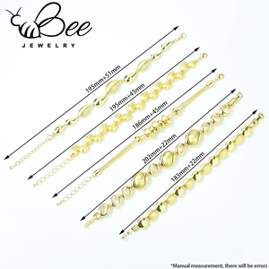 สร้อยข้อมือทอง 14k ดีไซน์คิวบันลิงค์ ทันสมัย ไม่หมอง พร้อมจี้ห้อย สไตล์อิตาเลียน เรียบหรู สำหรับผู้หญิง - Product Image 3
