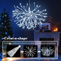 Lampe LED d'extérieur étanche en forme de feu d'artifice étoilé, branche artificielle dorée, pissenlit suspendu pour arbre