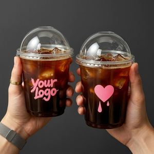 Custom Logo 95mm 16oz 500ml Clear PET U Shape Disposable <b>Boba</b> <b>Bubble</b> Tea Iced Coffee Drinking Plastic Cups with Lids - Product Image 4