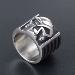 Men's Wide <b>Skull</b> <b>Ring</b> Zinc Alloy SA756 Gift Jewelry Face Design - Product Image 2