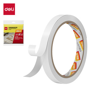 Deli Double-Sided Cotton Paper Tape 12mm X 10m Strong Adhesive For Office Use - Product Image 1