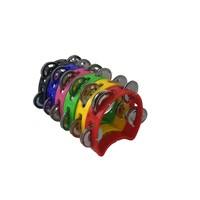 Conjurer KTV Power Tambourin en plastique Cloche à main 5 Instruments de musique de couleur pour jouer au style Harmonica