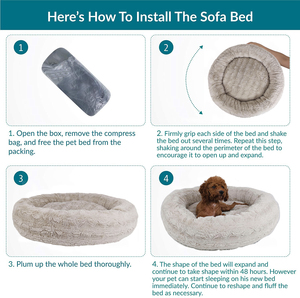 YangyangPet Luxury Ultra extraíble lavable cremallera redonda suave calmante Donut lavable mascota para cama de perro con cama de perro - Product Image 6