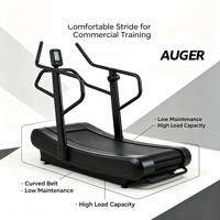 Caminadora Manual Curva Comercial con Resistencia Magnética, Manijas de Empuje y Pantalla LED para Entrenamiento HIIT en Gimnasio