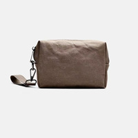Sac de rangement en papier kraft lavé écologique pour trousse de toilette portable, sac de shopping et trajets quotidiens