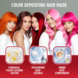 Pallamina Private Label OEM colore che deposita <span class=keywords><strong>maschera</strong></span> <span class=keywords><strong>per</strong></span> <span class=keywords><strong>capelli</strong></span> colore colorante <span class=keywords><strong>capelli</strong></span> rosso migliorare la <span class=keywords><strong>maschera</strong></span> di protezione del colore <span class=keywords><strong>per</strong></span> la riparazione secco danneggiato - Product Image 2