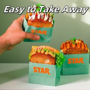 Offre Spéciale imprimé Burger papier emballage à emporter frites poulet frit coréen <span class=keywords><strong>oeuf</strong></span> Burger boîte à sandwich échantillon gratuit - Product Image 4