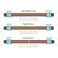 Cable de Conexión OM3 OM4 MPO a LC UPC de 12 Núcleos LSZH Preterminado para Centro de Datos de 400G, Directo de Fábrica