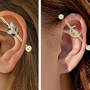 1 pièce breloque dorée pour <span class=keywords><strong>piercing</strong></span> en acier inoxydable pour femme <span class=keywords><strong>bijoux</strong></span> de fête pour <span class=keywords><strong>piercing</strong></span> de pont d'oreille en forme de fleur <span class=keywords><strong>bijoux</strong></span> de corps - Product Image 2