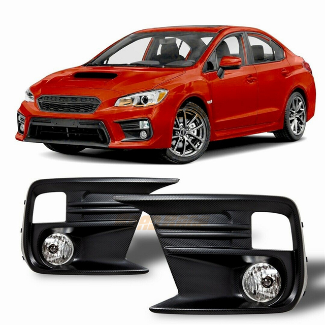 For Subaru WRX STI 2018 2019 OE Replacement Parts Clear Fog Light Driving Lamp 12V Pair with Wiring Switch Bezel
