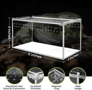 Custom Transparent Acrylic Reptile <b>Enclosure</b> Fit Clear <b>Tarantula</b> Spider Terrarium for Small Reptile Pets - Product Image 5