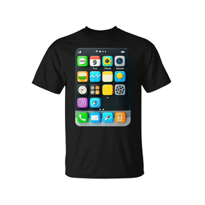 Camiseta con diseño de pantalla de celular y aplicación de smartphone para disfraz de Halloween - Product Image 2