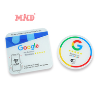 Tarjeta NFC con Adhesivo Personalizado, Acrílico, NTAG 213, para Reseñas en Redes Sociales, Placa NFC para Reseñas de Google
