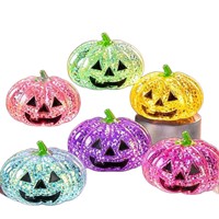 Jouet Squishy Citrouille Halloween en Maltose à Remontée Lente, Anti-stress, Doux à Presser, Sensoriel, Translucide Pailleté, Cadeau de Fête