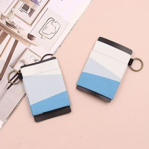 Spot Portable Elastic Holder Custom Pattern <b>Stretch</b> Bank Card Sleeve With Key <b>Ring</b> - Product Image 2