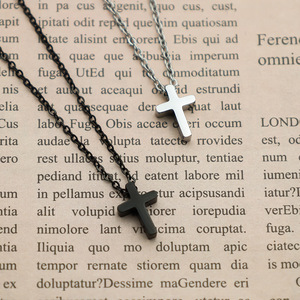 Minimalist Cross Necklace Titanium Steel Geometric Design Clavicle Chain Gift For Couples Fashion Jewelry - Product Image 2