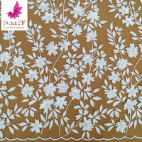 Tissu en dentelle brodée florale 3D de luxe HY2984-4 pour la conception de robes de mariée