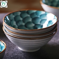 Bol à nouilles en céramique, style japonais, dessiné à la main, cadeaux de promotion, bol à salade et à soupe en porcelaine