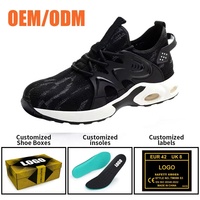 Chaussures de sécurité sportives pour hommes, légères, anti-écrasement, avec embout en acier, semelle en PU antidérapante et résistante à l'huile, amortie par air, OEM