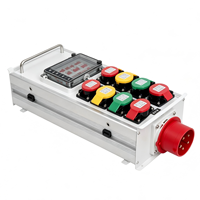 Boîtier de Prise Industrielle Extérieur Étanche IP67 en ABS, 32A, 6 Prises, Disjoncteur, Tension Universelle 110V-480V, Temporaire, Industriel