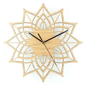 Relógio de parede de madeira Tailai silencioso, não tique-taque, operado por bateria, para cozinha, quarto, sala de estar, escritório doméstico