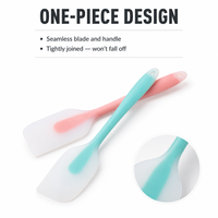 Ensemble de spatules de cuisson en silicone 27 cm et 18 cm, une seule pièce, résistantes à la chaleur, spatules flexibles faciles à nettoyer avec trou de suspension, 5 couleurs