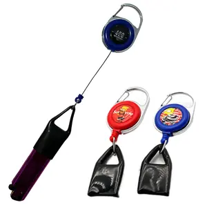 Hot Sale Custom Logo Lighter Clip Leash Holder Creative Prevent Loss Pull Out Retractable Lighter Keychain
