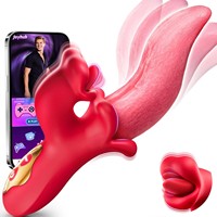 Smart App Dual-Motor Leckvibrator, Ferngesteuerter G-Punkt und Klitoris-Stimulator, USB-Aufladbarer Wasserdichter Erwachsenen-Massager