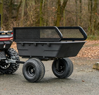 Chariot utilitaire tout-terrain à roues pneumatiques, remorque pour VTT, capacité 1100 lb, 10 pieds cubes, plateau moulé par compression