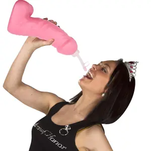 Botella de agua de pene grande, decoración de pene divertida de color rosa fuerte, suministros para fiesta de despedida de soltera, decoración de fiesta de despedida de soltera, herramientas para bebidas