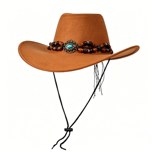 <b>Western</b> Cowboy Bucket <b>Hat</b> UPF50+ UV Protection Wide Brim Sun <b>Hat</b> with Wind Lanyard for Outdoor Travel - Product Image 2