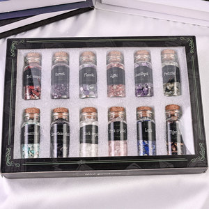 Nhỏ tinh thể tự nhiên sỏi chai mỏ tiêu chuẩn phổ biến khoa học thiết lập thơm mở rộng Đá May Mắn chúc lành chai - Product Image 4