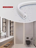Profil de canal LED encastré en plâtre, tube néon en silicone personnalisé, flexible, étanche, pour bande lumineuse LED