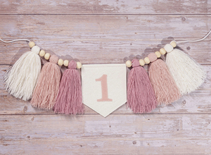 Pafu 1er cumpleaños foto Prop silla alta Banner personalizado hilo borla guirnalda 1 fiesta decoración, pastel Smash trona Banner - Product Image 5